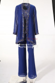 New arrival Royal blue Mother of the bride pant suits Top with Sequins Plus size MT001707
