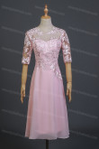 New Style Pink Lace Half Sleeves Prom Dresses Dress nmo-731