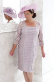 Knee-length Dreess Lace Plus size Mother of the bride dress NMO-650