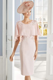 Pearl Pink Chiffon Poncho Mother of the Bride Dress wps-241