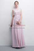 Pink Charmeuse Prom dresses With Hand Beaded Tassel NP-0386