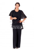 Plus size black  cozy chiffon dresses for wedding mother of the bride pant suits nmo-205