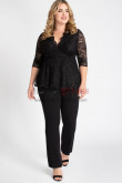 Plus Size Black Lace Women's outfit Mother of the bride pantsuits nmo-755