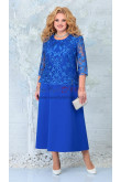 Plus Size Elegant Ankle-Length Mother of the Bride Dresses, Royal Blue Lace Half Sleeves Women's Dresses mds-0029-4