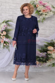Plus Size Long Sleeves Women's Dress Dark Navy Mother of the bride Dresses nmo-760-5