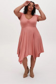 Plus Size Pearl Pink Women's Dresses,Stretch Satin Mid-Calf Mother Of The Bride Dresses nmo-703