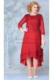 Red Front Short Long Mother of the Bride Dresses, Half Sleeves Women's Dresses mds-0023-5