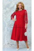 Red Plus Size Women's Dresses, Fashion Mid-Calf Mother Of the Bride Dresses mds-0032-5