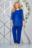 Royal Blue Half Sleeves Mother of The Bride Outfits, Elastic Pants Mother Of The Bride Pant Suits mos-0001-1