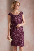Simple Burgundy Lace Mother of the bride Dress wps-249