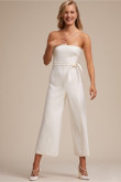 Strapless Simple Little White Dresses Bridal Jumpsuits wps-123