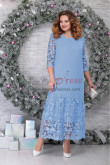 Sky Blue Lace Half Sleeves Mother of the Bride Dresses, Elegant Ankle-Length Women's Dresses mds-0049-5