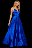 Spaghetti A-Line Prom Dresses, Royal Blue Charming Tight Satin Wedding Party Dresses pds-0052-5