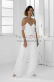 Spaghetti White Lace Wedding Jumpsuits Simple Bride Dresses wps-237