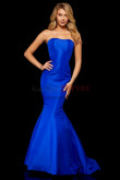 Strapless Mermaid Prom Dresses, Royal Blue Wedding Party Dresses With Brush Train pds-0028-1