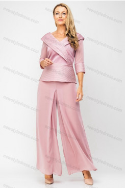 2020 Pink Mother of the bride pants suit 2PC Trousers sets nmo-687