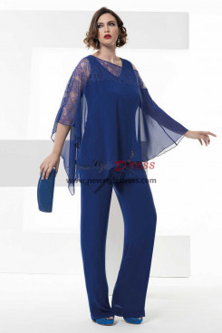 2022 Fashion Royal Blue Mother of the Bride Pant Suits Women Outfit for Wedding Guest nmo-936
