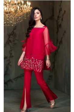 2023 Glamorous Red Women's Outfits, Modern Mother Of The Bride Pant Suits mos-0030
