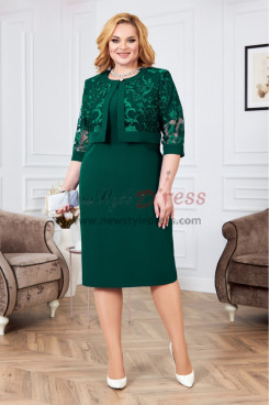 2023 Green Plus Size Mother Of The Bride Dresses,Modern Spring Wedding Guest Dresses with Lace Coat nmo-1022-1