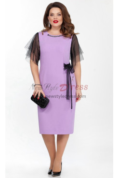 2023 Mid-Calf Lavender Mother of the Bride Dresses,Plus Size Modern Wedding Guest Dresses nmo-1033