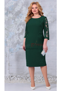 2023 Modern Mid-Calf-Length Mother of the Bride Dresses, Half Sleeves Green Women's Dresses mds-0041-4