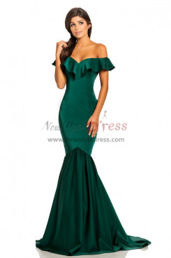 2023 Off the Shoulder Sweetheart Evening Dresses, Gorgeous Green Mermaid Wedding Party Dresses pds-0055-2