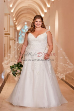 2023 Plus Size A-line Sweetheart Wedding Dresses, Floor Length Lace Up Bride Dresses bds-0040