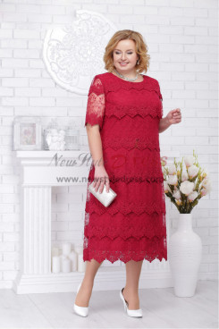 2023 Rose Red Plus Size Dresses,Spring Multilayer Mother Of The Bride Dresses nmo-1023