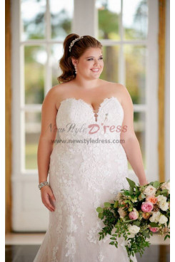 2023 Spring Plus Size Outdoor Wedding Dresses, Sweetheart Zipper-Up Bride Dresses bds-0036
