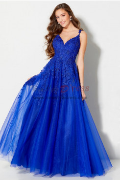 2023 Sweetheart A-Line Prom Dresses, Royal Blue Classic Floor Length Wedding Party Dresses pds-0012-1