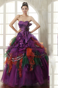 Grape More Tiered more puffy Gorgeous Quinceanera Dresses nq-019