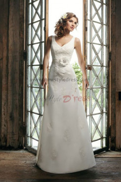 Tank a line Waist With a flower Glamorous wedding dress nw-0247