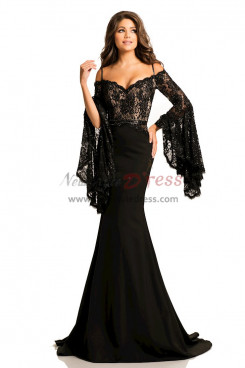 Black Classic Off the Shoulder Prom Dresses, Gorgeous Mermaid Wedding Party Dresses pds-0071-1