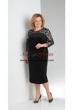 Black Velvet Plus Size Women's Dress for Mother,Mère de la robe de mariée nmo-878-2