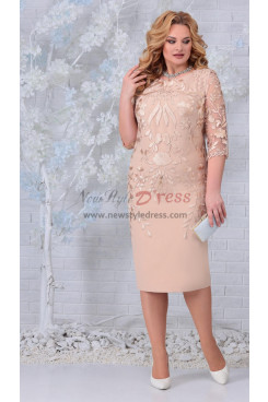 Champagne Appliques Mother Of the Bride Dresses, Mid-Calf-Length Women's Dresses mds-0040-2