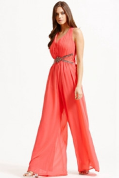 Charming watermelon red prom jumpsuit dresses Chiffon wide legs pants wps-171
