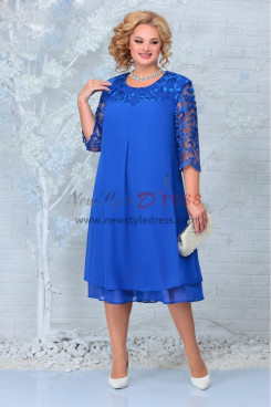Comfortable Chiffon Mother of the Bride Dresses, Customized Plus Size Royal Blue Women's Dresses mds-0027-4