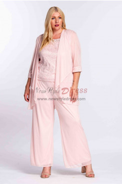 Customized Pink Loose Mother's Pantsuit,חליפת מכנסיים של אמא,Il tailleur della mamma nmo-843-4