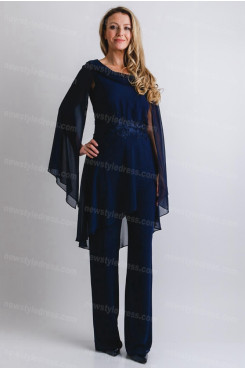 Glamorous Mother of the bride jumpsuit Dark navy Trousers suits nmo-683