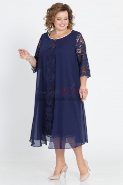 Dark Navy Plus Size Women's Dresses Larger Size Mother Of The Bride Dresses nmo-763-3