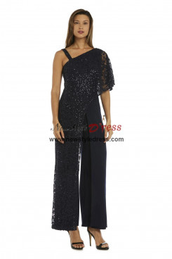 Fashion Black Lace Women's Jumpsuits, Wedding Guest Pant Suits nmo-859-2