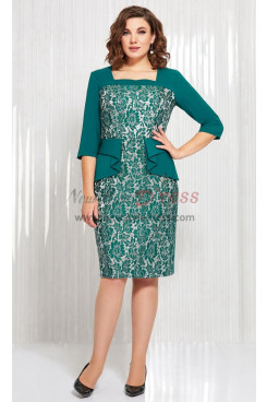 Green Fashion Knee-Length Mother of the Bride Dresses,Half Sleeves Modern Wedding Guest Dresses mds-0001-2