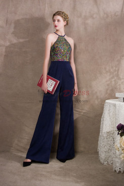 Halter Prom dresses Jumpsuits With Colorful Glass Drill NP-0402