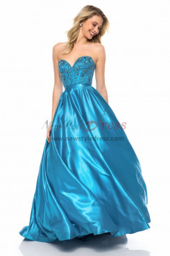 Hand Beading Turquoise Sweetheart Prom Dresses, Gorgeous A-Line Wedding Party Ball Gowns pds-0037-1