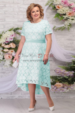 Hi-Lo Jade Blue Plus size Women's Dresses, Платья для матери невесты nmo-777-2