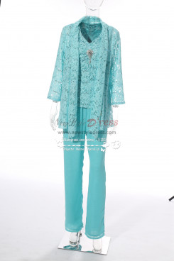 Lace Mother of the bride pant suits with jacket for wedding party MT001706