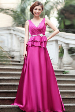 rose-bengal Elegant Satin Fall under 150 Evening Dresses np-0249