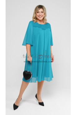 Light Blue Modern Mid-Calf-Length Mother of the Bride Dresses, Loose Women's Dresses mds-0037-2