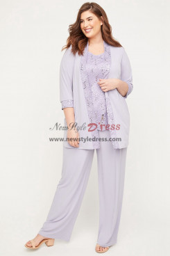 Lilac Pant Suits for Mother of the Bride Plus Size Women Outfits nmo-1015-4