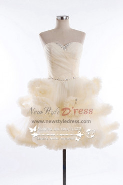 New style Lovely Homecoming dresses Clouds short prom dress champagne